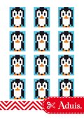 Pixel Vorlage Medaillon - Pinguin
