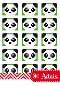 Pixel Vorlage Medaillon - Panda