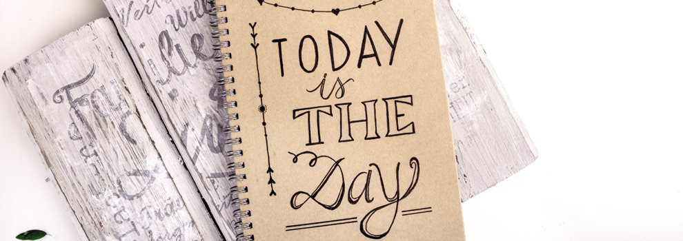 Notizbuch &quot;today is the day&quot;