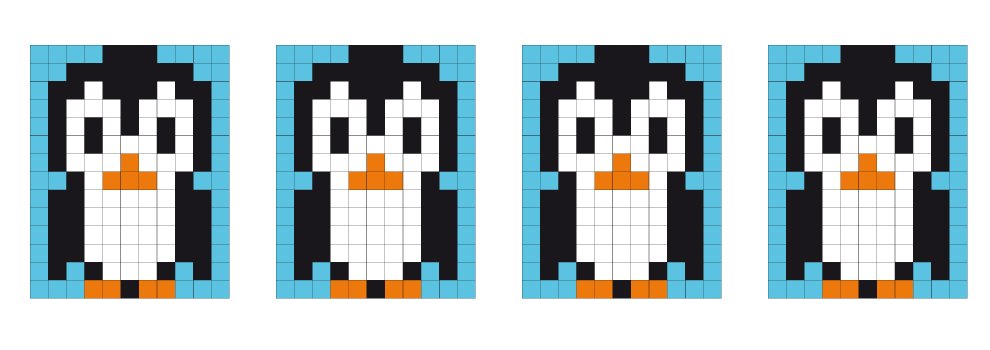 Pixel Vorlage Medaillon - Pinguin