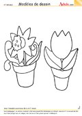 Mod&#xE8;le de dessin - Plante en pot