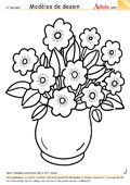 Mod&#xE8;le de dessin - Bouquet dans vase