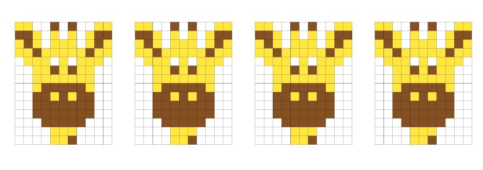 Mod&#xE8;le pour m&#xE9;daillon Pixel - Girafe