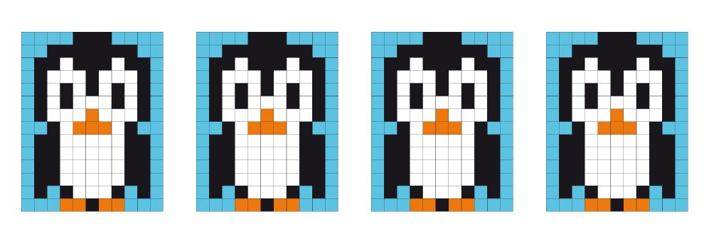Mod&#xE8;le pour m&#xE9;daillon Pixel - Pingouin