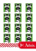 Pixel sjabloon medaillon - zebra