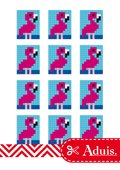 Pixel Vorlage Medaillon - Flamingo