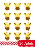 Pixel sjabloon medaillon - giraf