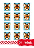 Pixel sjabloon medaillon - tijger