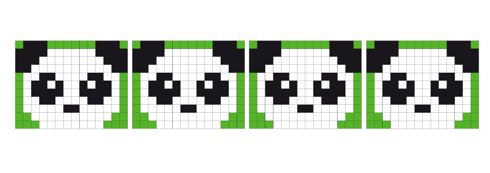 Pixel sjabloon medaillon - panda