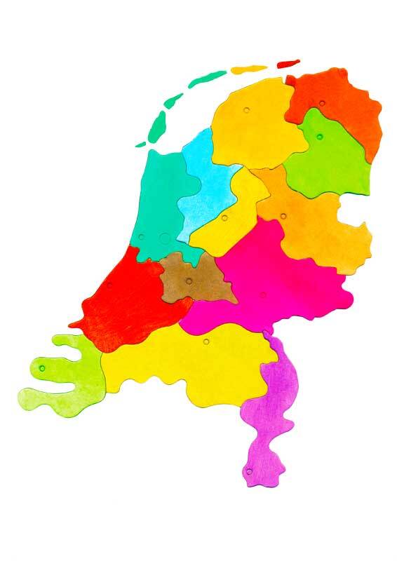 Kartonnen puzzel, Provincies Nederland