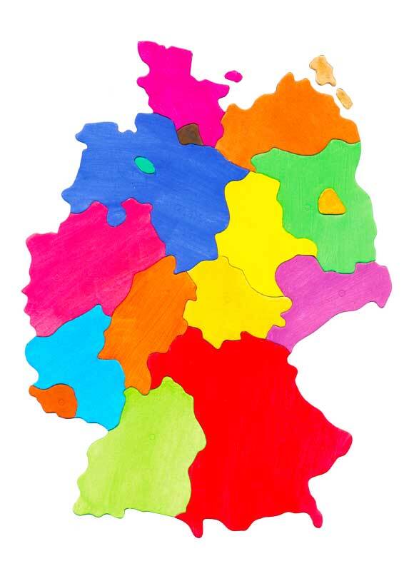 Puzzle Pappkarton - Bundesl&#xE4;nder Deutschlands
