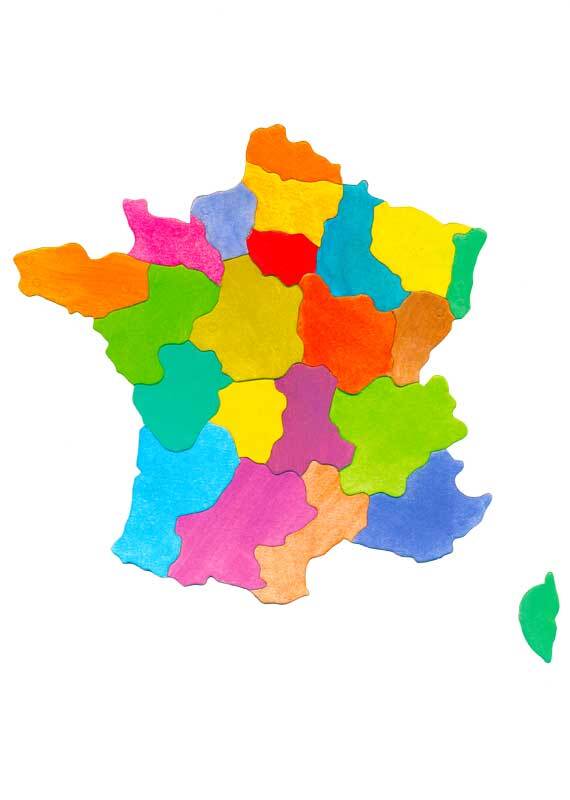 Puzzel karton Frankrijk regio&#x27;s