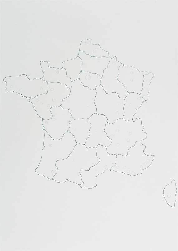 Puzzel karton Frankrijk regio's