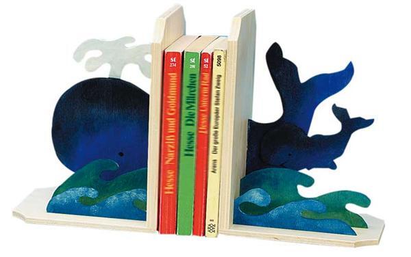Boekensteunen met 3D effect - walvis
