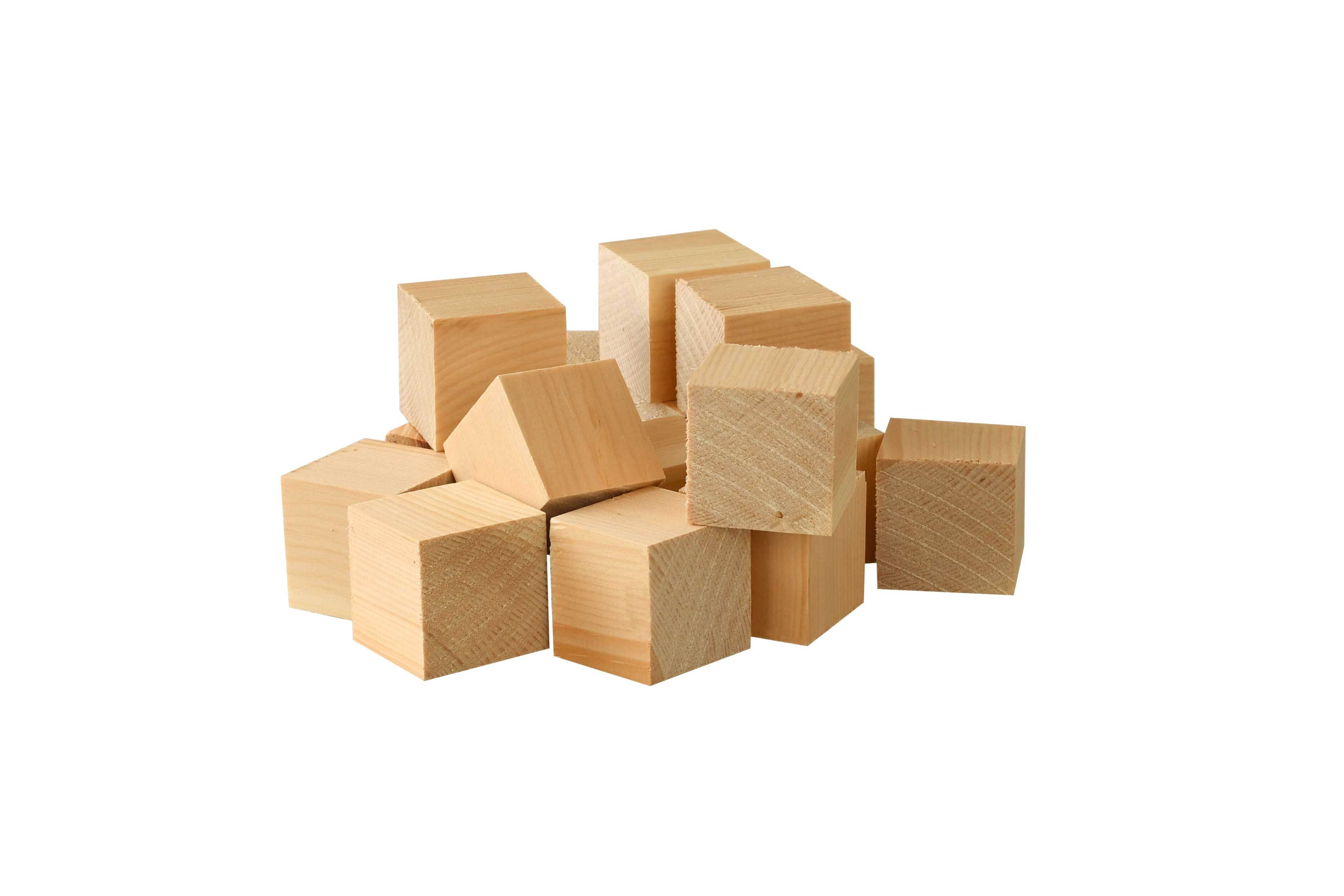 Houten blokjes alpenden, 50 st., 3x3x3 cm