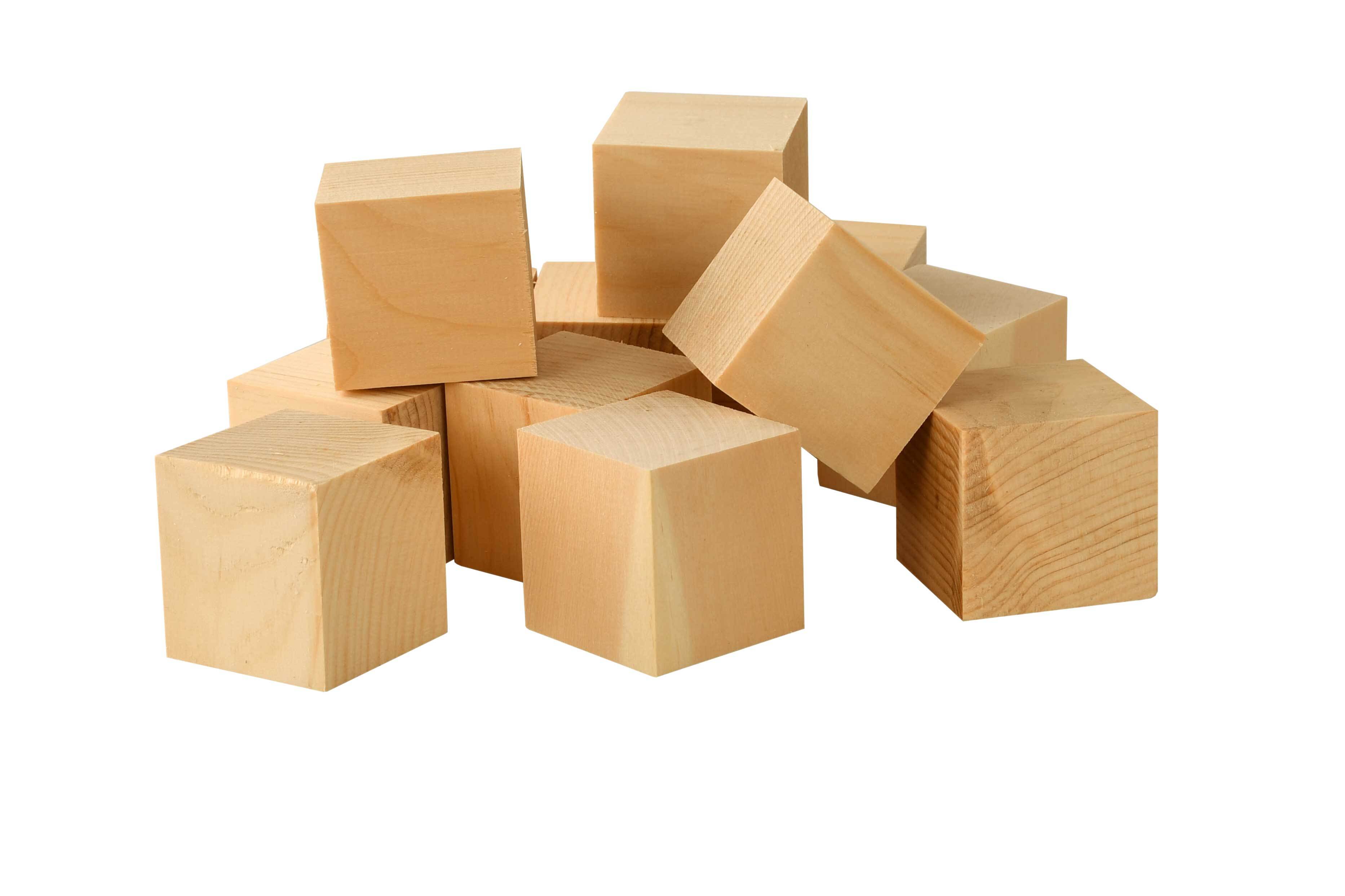 Houten blokjes alpenden, 20 st., 4,2x4,2x4,2 cm