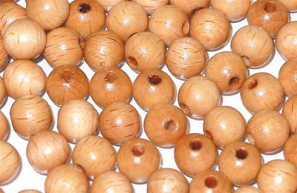 Perles en bois Ø 6 mm - 125 pces, naturel