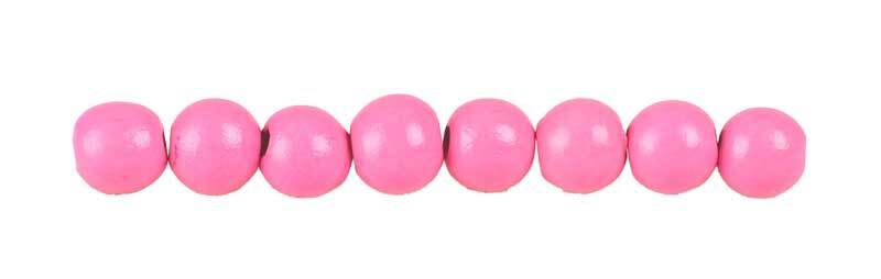 Perles en bois Ø 6 mm - 125 pces, pink
