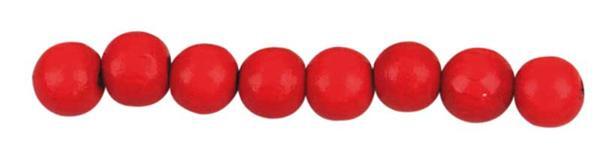 Houten kralen &#xD8; 10 mm - 56 st., rood