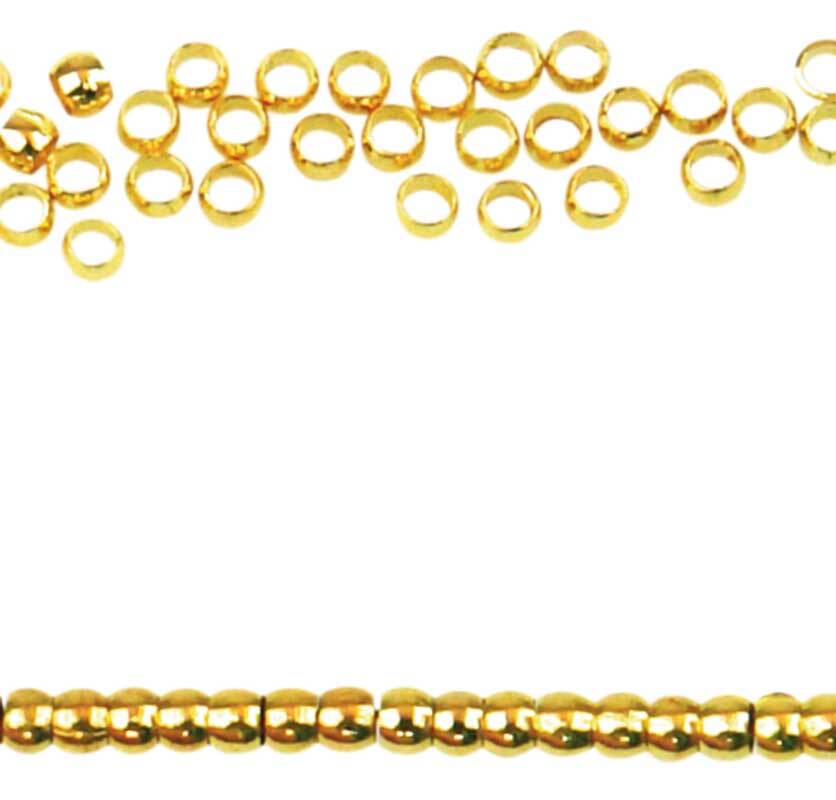 Quetschperlen - Ø 2 mm, goldfarbig