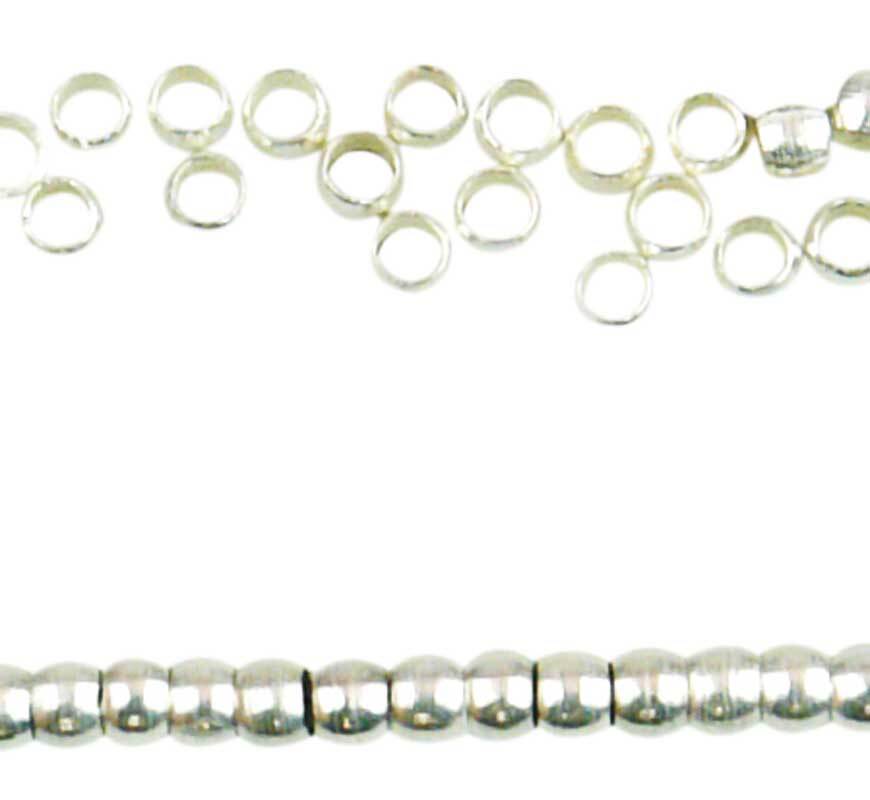 Perles à sertir - Ø 2 mm, coloris argent