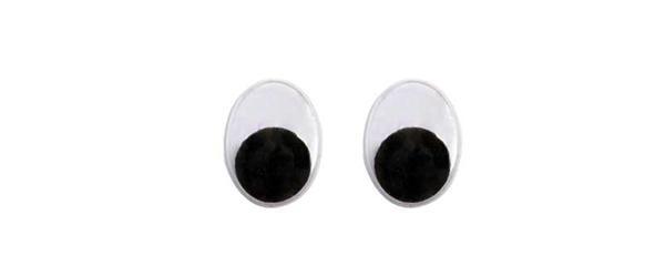 Yeux mobiles ovale - 50 pces, 6 x 8 mm