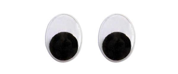 Yeux mobiles ovale - 50 pces, 10 x 12 mm