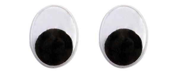Yeux mobiles ovale - 50 pces, 12 x 15 mm