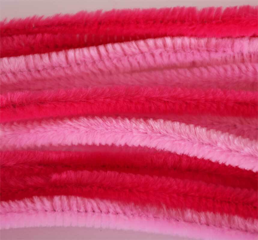 Fil cure pipe - 10 pces, 50 cm, m&#xE9;lange pink