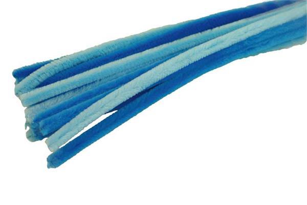 Chenilledraad - 10 st., 50 cm, blauw mix