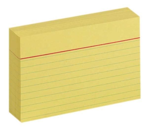 Karteikarten - DIN A7, liniert, gelb