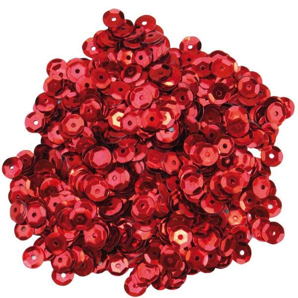 Pailletten - 10 g, Ø 6 mm, rood