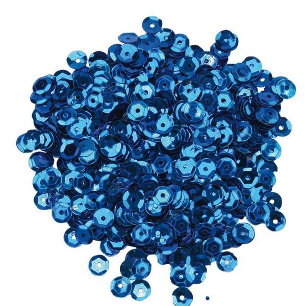 Pailletten - 10 g, Ø 6 mm, blauw
