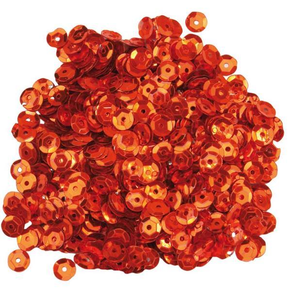Pailletten - 10 g, Ø 6 mm, oranje