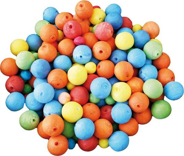 Wattenbollen gekleurd - 60 stuks, &#xD8; 15, 20, 25 mm