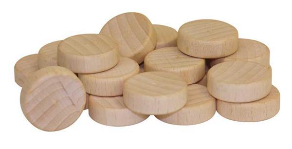 Roue en bois, sans perforation - 24 pces, Ø 25 mm