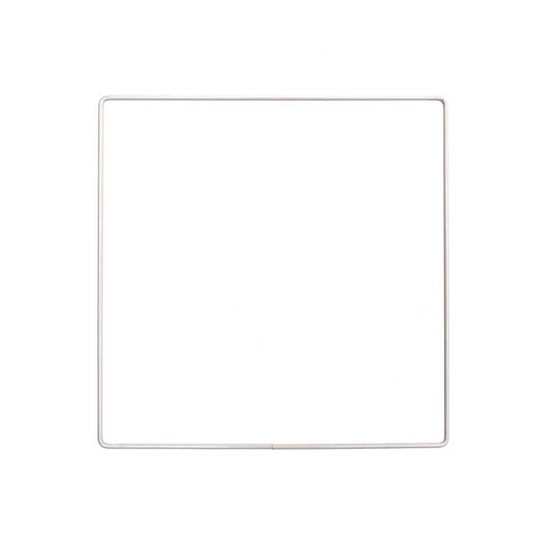 Metallring Quadrat - weiß, 20 cm