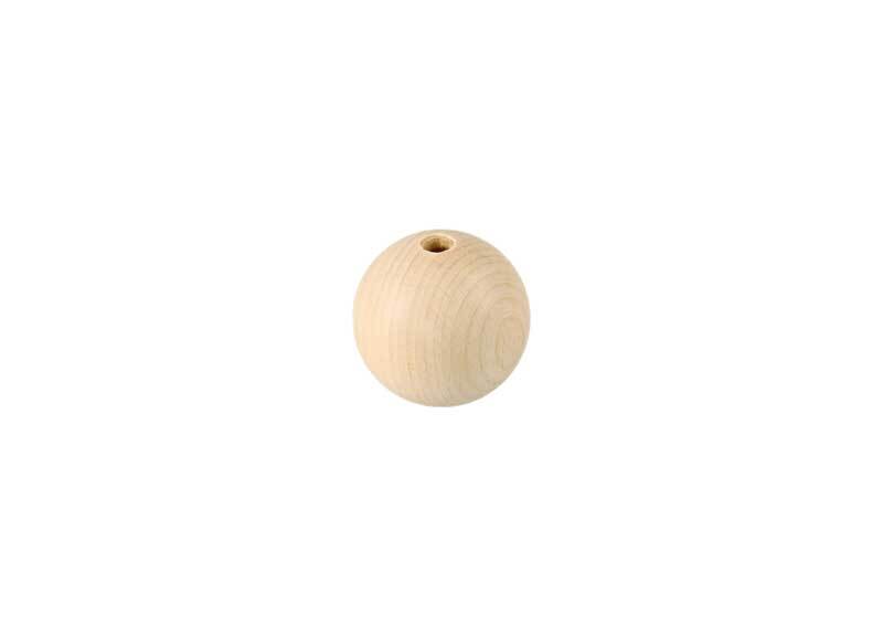Houten ballen - 25 st., half gat 4 mm, Ø 15 mm