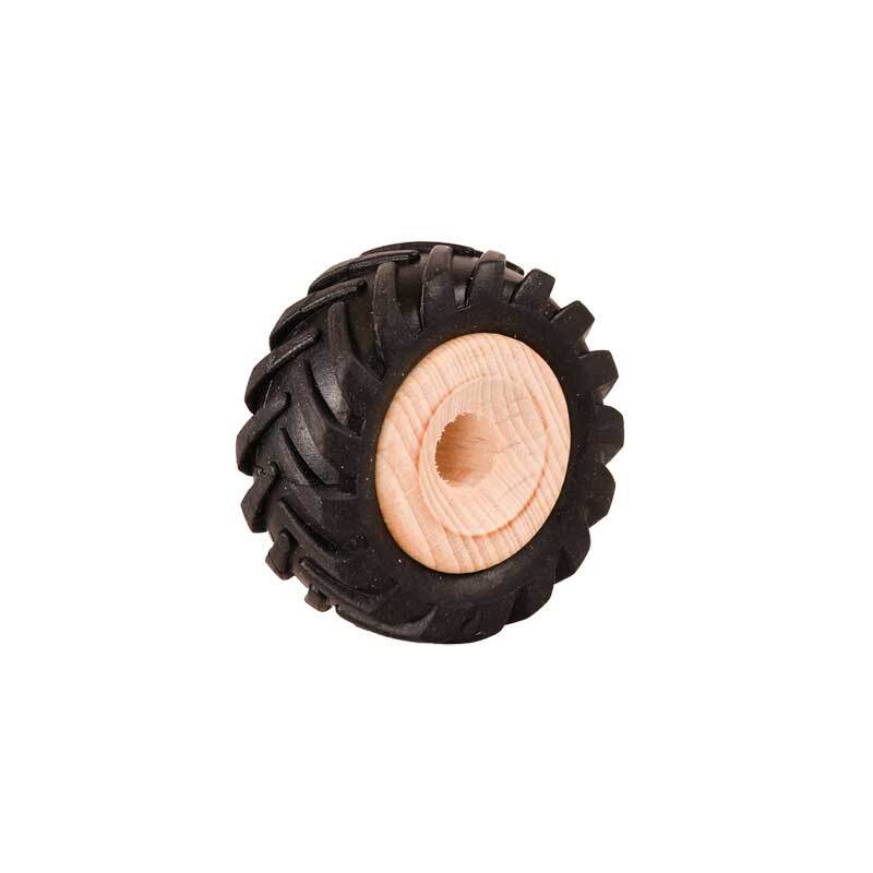 Roue en bois pneu caoutchouc- trou 8,5 mm, Ø 43 mm