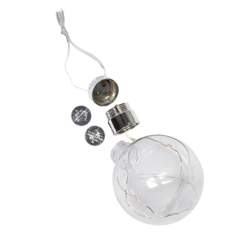 Kunststof bal met LED-lichtketting, Ø 80 mm