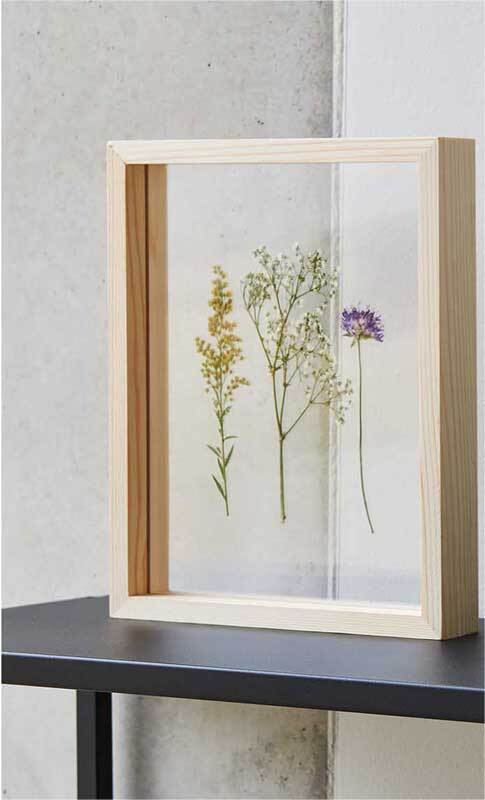 Holzrahmen mit Glaseinsatz - 13 x 18 x 1,5 cm