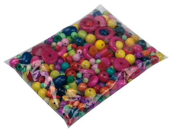 Perles en bois - 250 g, multicolore