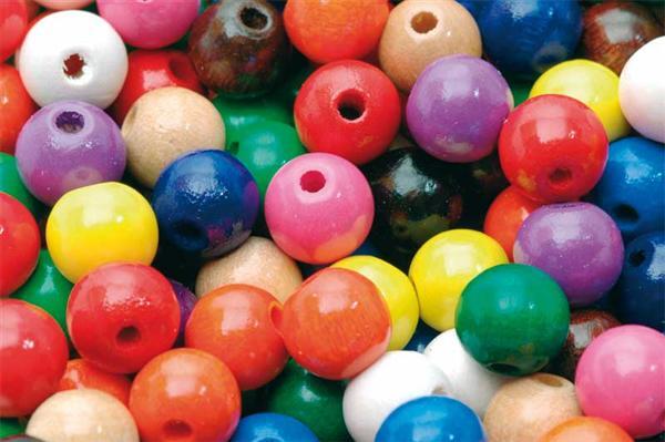 Perles en bois multicolores - 150 pces, &#xD8; 10 mm
