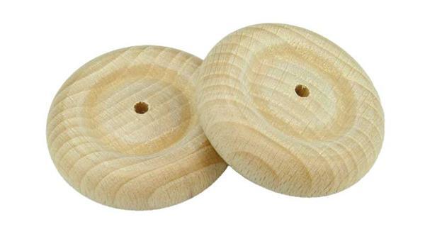 Roues en bois profilées - 10 pces, Ø 50 mm