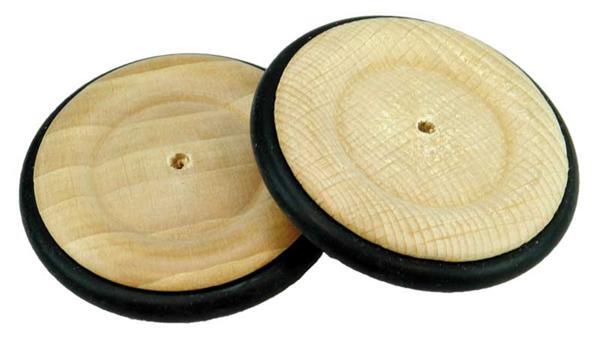 Roues en bois pneu caoutchouc - trou 4 mm, Ø 63 mm