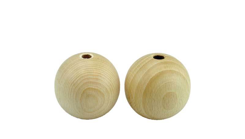 Boules en bois - 100 pces, percées 3 mm, Ø 10 mm