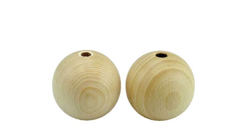 Boules en bois - 100 pces, percées 3 mm, Ø 12 mm