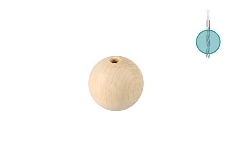 Boules en bois - 25 pces, perc&#xE9;es 4 mm, &#xD8; 18 mm