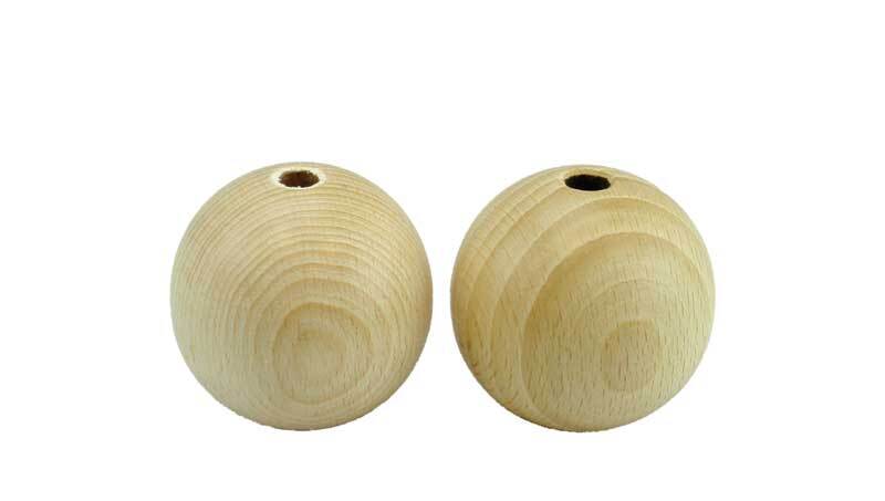 Boules en bois - 25 pces, percées 4 mm, Ø 20 mm