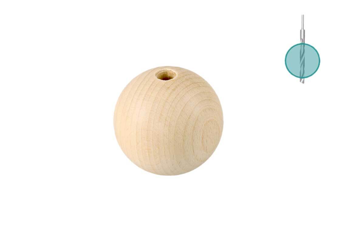 Houten ballen - 25 st., boorgat 6 mm, Ø 25 mm
